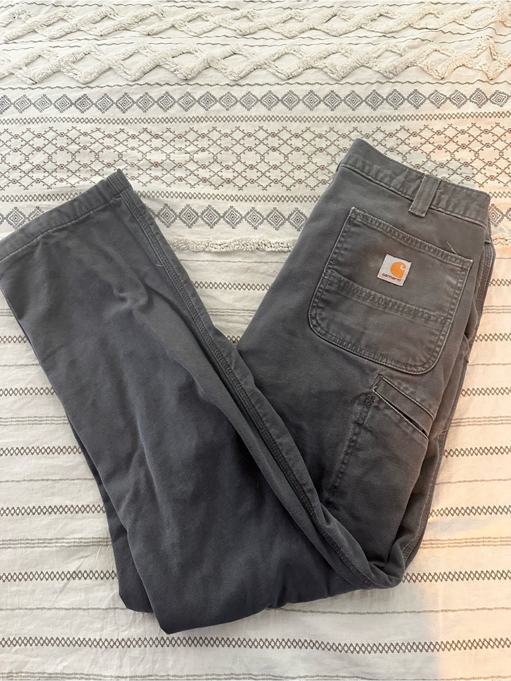 Carhartt Men's Gray Flannel Lined Cargo Work Pant
